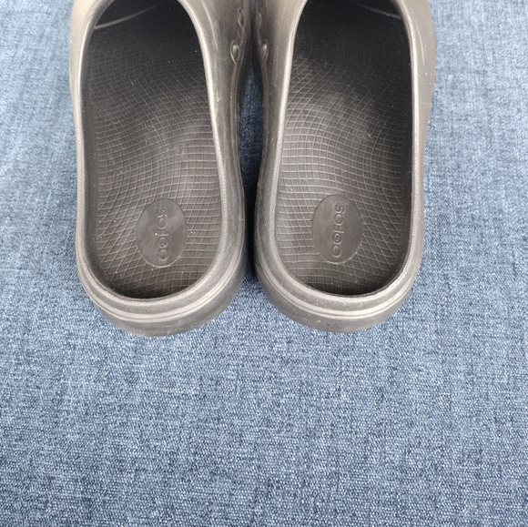 OOfos Shoes Men 11 Women 13 OOcloog Recovery Black Clogs Slip On Mule - Picture 4 of 6